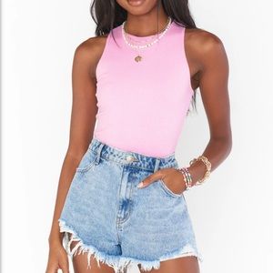 Show me your mumu - pink rib knit best bodysuit